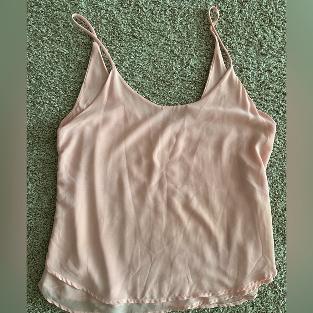 Light pink camisole style top with scoop back